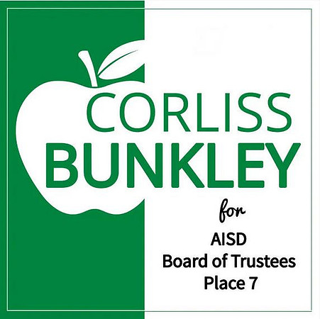 +++ CorlissBunkley for AISD PL7 CAMPAIGN LOGO
